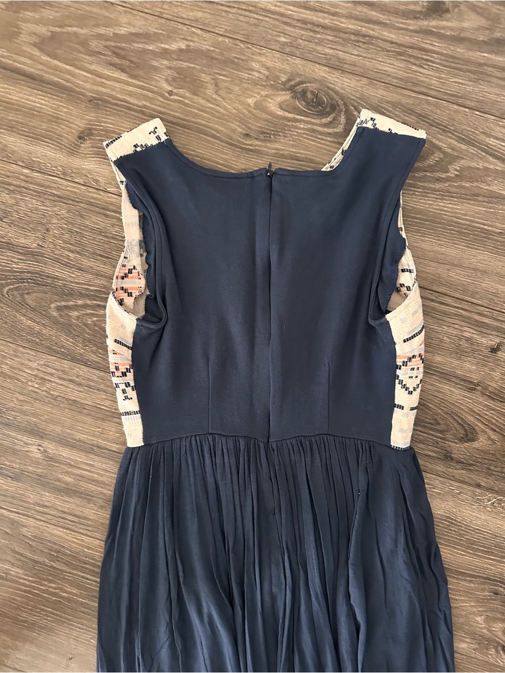 dolan Navy Skirt with Knitted Ivory Patterned Bodice Dress - Picture 4 of 4